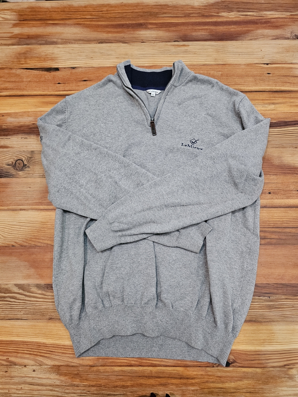 LeMieux Men's Light Gray Half-Zip Sweater